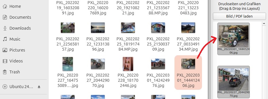 Screenshot Drag und Drop